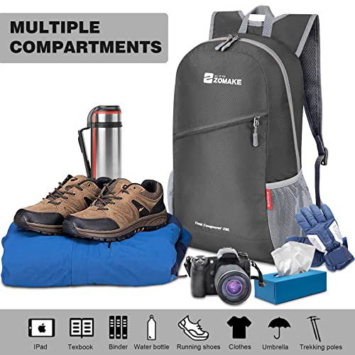 ZOMAKE Packable Daypack 10/20L - Water-Resistant Travel Backpack (image 2)