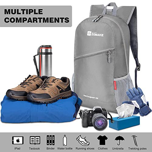 ZOMAKE Packable Daypack - Silver Grey&Black (image 2)