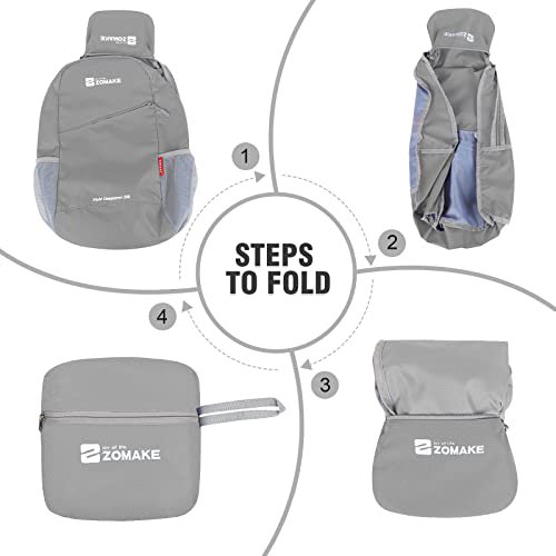 ZOMAKE Packable Daypack - Silver Grey&Black (image 4)