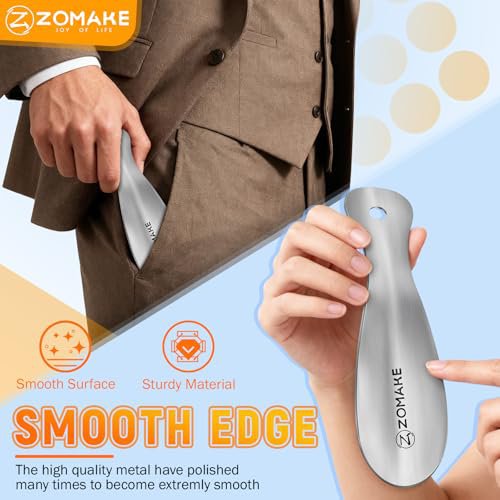 ZOMAKE Stainless Steel Shoe Horn - 7.5'' Travel Shoehorn (image 2)