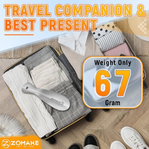 ZOMAKE Stainless Steel Shoe Horn - 7.5'' Travel Shoehorn (image 3)