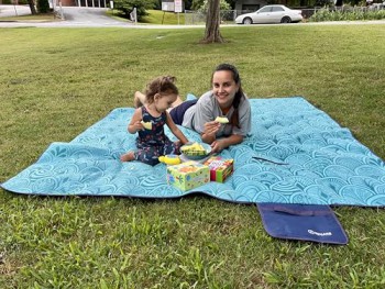 ZOMAKE Waterproof Picnic Blanket (Peacock Blue)